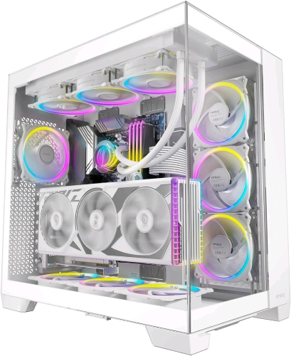 ANTEC C8 ARGB WHITE CASE GAMING ATX 2 VENTOLE TQR DA 160mm e 1 TQ 140mm ARGB PWM INCLUSE LAYOUT A DOPPIA CAMERA TIPO C SUPPORTO RADIATORE DA 360mm PANNELLI FRONTALI E LATERALI IN VETRO TEMPERATO SENZA CUCITURE COMPATIBILE RTX 40 BIANCO